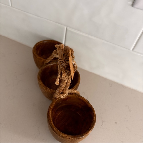 Firm price Wooden Farmhouse Three Dipping Server Bowls - Picture 13 of 15